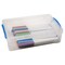 Storage Studios Super Stacker Large Pencil Box-9"X5.5"X2.63" Clear/Blue Handles